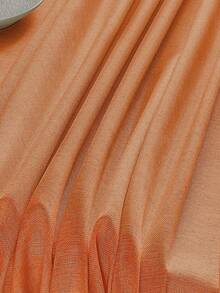 1pc Water-Repellent, Splash-Proof, Dirt-Resistant Thick Faux Linen Rectangular Tablecloth, Rustic Solid Color Coarse Linen, Tear-Resistant And Durable, Suitable For Dining Table, Kitchen, Cafe, Home Dinner, Catering, Patio, Wedding, Brunch, Farmhouse, Afternoon Tea, Party, Buffet, And More - Burnt Orange - View 6