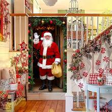 1pc 35.4x70.8 Inch Polyester Santa Claus Holiday Party Banner, Suitable For Hanging Decoration At Home Entrance And Rooms, Versatile Indoor Decor, Party Banner