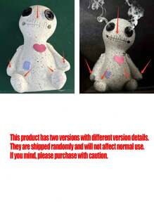 3件巫毒娃娃香炉，树脂香座，桌面树脂摆件，装饰道具，家居装饰香炉，适用于桌面、卧室和客厅，万圣节、派对、礼物、节日