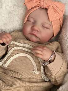 Lifelike 17"/43cm Reborn Baby Doll, Full Silicone Vinyl Girl Body Handmade Art Doll, Like A Real Baby, 3D Painted Skin, Visible Veins Vinyl Limbs, Realistic Hand Painted Hair - Perfect Collectible Art Doll Christmas Gift/Birthday Gift/Thanksgiving Gift