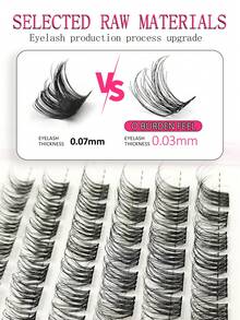 Rikuaild 120 Pcs D Curl DIY Eyelashes - Selected 0.03mm PBT Material Really Fluffy Soft Clusters Lash, Ultra-Light & Wispy Fake Eyelashes Makeup Natural Look Individual Lashes
