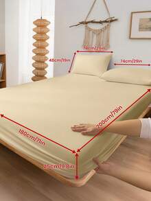 2/3件套床上用品套装，纯色床单套装，舒适家纺，柔软透气床垫保护套，亲肤床笠套装，四季皆宜，床单，床笠，床罩 99*190