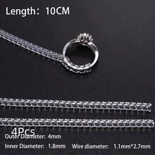 4 قطع أدوات مصغرة لحجم الخاتم، تعديل الخواتم بواسطة نابض حلزوني، أداة شفافة غير مرئية لتضييق الخواتم وإعادة ضبط الحجم، حارس المجوهرات