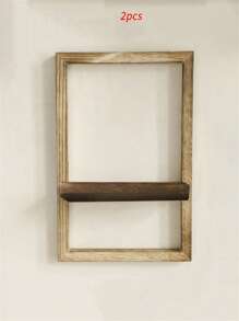 1/2pcs, Storage Rack Storage Rack Paulownwood Wooden Door Frame Type Wall Hanging Flower Pot Storage Rack, Simple Home Bedroom Decoration - Multicolor - View 20