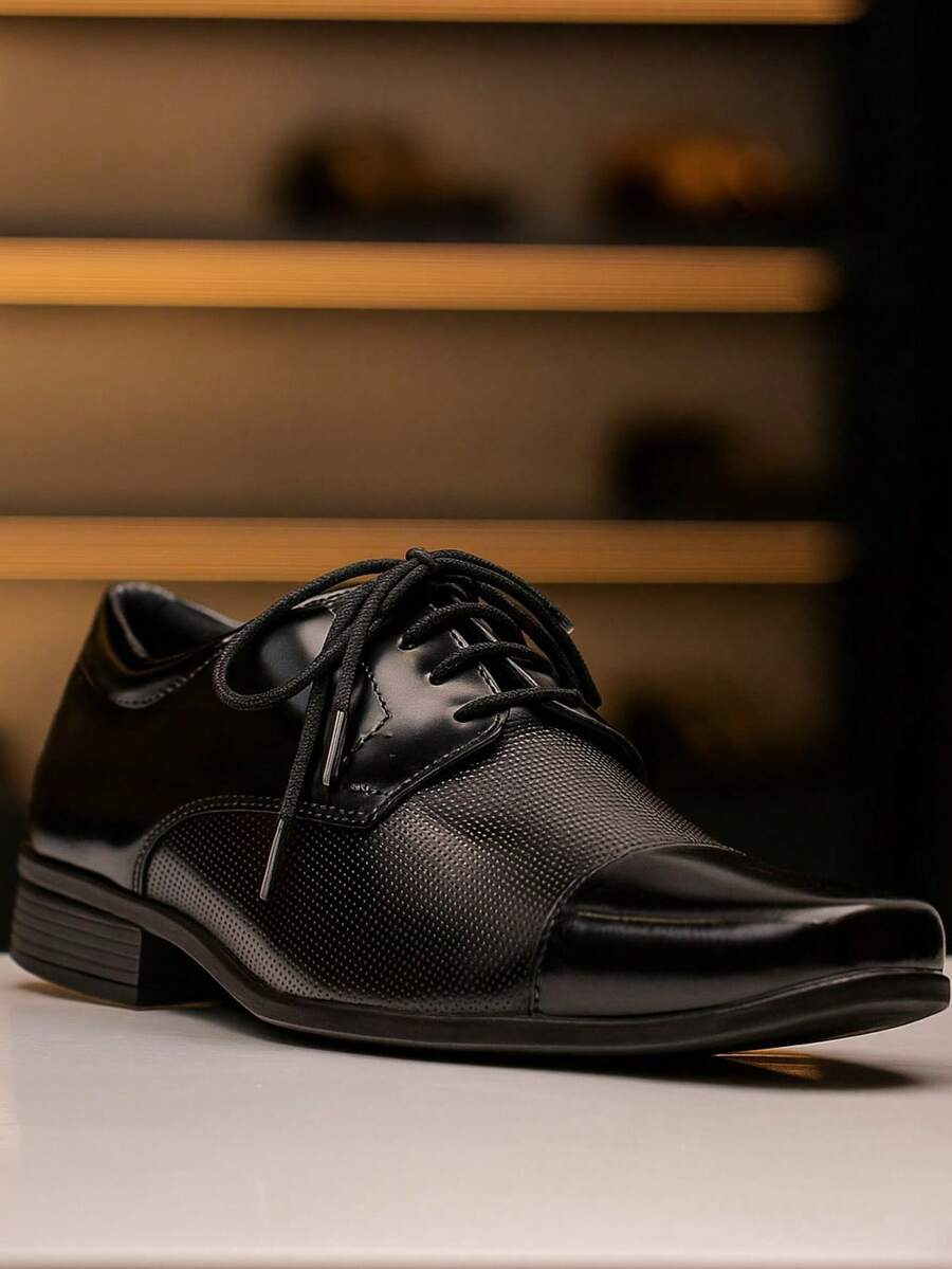 Men's Comfortable Soft Lace-Up Dress Shoe - màu đen - Xem 1