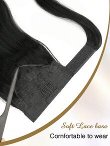 nimoki 18 Inch Heatproof Wavy Synthetic Fiber Ponytail Extension With Hook And Loop, For Everyday Wear, Wrap-Around Ponytail Wig (Natural Black) - Natural Black - View 6