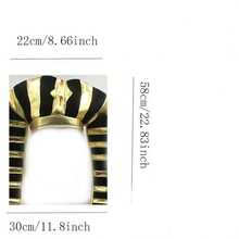 Egyptian Pharaoh Hat With Gold Snake Head - Black And Gold Striped Party Costume Accessory For Halloween, Easter And Themed Events - Hand Wash Only - Polyester Material - Multicolor - View 4