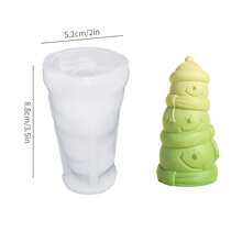 1 pièce Moule de bougie d'arbre de Noël nain, bonhomme de neige, ours. Moule de savon, plâtre, résine pour arbre de Noël DIY. Décorations de fête de Noël et cadeaux faits main créatifs