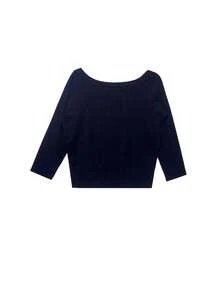 Loose Fit Versatile Off Shoulder Long Sleeve T-Shirt, Elegant Casual Layering Top, Spring/Summer