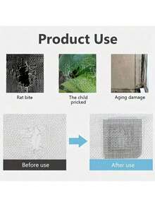 1pc Self-Adhesive Window Screen Mosquito Net, Repair Tape Window Screen Net, Paste Anti-Mosquito Door And Window Strong Tape, Home Supplies - Grey - View 7
