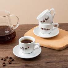 1 件 65 毫升/2.3 盎司瓷质浓缩咖啡杯带碟，可爱迷你陶瓷咖啡杯抹茶杯带碟，适合家庭和咖啡馆，陶瓷浓缩咖啡杯带碟，可盛装卡布奇诺、浓缩咖啡、拿铁、摩卡或茶 - 彩色 - 查看 5