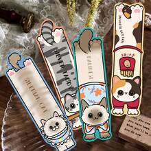 30pcs Cute Cat Themed Bookmarks, Colorful Cartoon Pattern, Suitable For Books, Phone Cases, Diaries, Single-Sided Design, Blank Back
