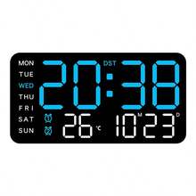 Large LED Display Screen Digital Wall Clock With Voice Control - USB Power Supply, Dual Alarms, Temperature And Date/Week, Adjustable Brightness, ℃/℉ Switch, Stylish Multi-Color Design, Suitable For Home And Office Use Home Decor Room Decor - Multicolor - View 18