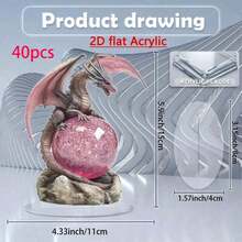 1 pieza Figura decorativa vintage bohemia de dragón de cristal y bola de cristal 2D, adorno de escritorio, adecuado para oficina, sala de estar, regalo de cumpleaños creativo, tema animal, multiusos, sin necesidad de energía o batería, decoración de habitación, decoración del hogar, decoración de restaurante - Multicolor A - Ver 10