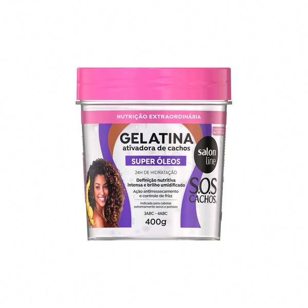 Salon Line Gelatina Ativadora de Cachos Nutrição SOS Cachos Super Óleos 400g