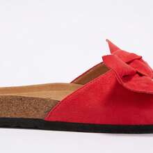 Womens Slip On Flip Flops Ring Toe Strappy Summer Gladiator Flat Sandals - Red - View 2