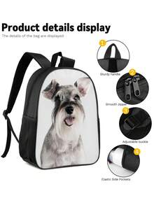 1 Set Mochila duradera de poliéster con elemento animal, incluye estuche para lápices para útiles de oficina, herramientas, conveniente para viajes al aire libre, picnic, mochila multifuncional tipo bandolera, regalo para volver a la escuela