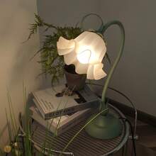 Flower Table Lamp,LED Reading Light Bedside Vintage Flower Night Light,3 Colours Modes Kawaii Bedside Lamps Decor,With E26 Bulb Nightstand Lights For Living Room Office Bedroom Home Decoration(Including Free Bulb ) - US A Type Plug(110-127V) - View 5