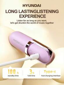 HYUNDAI S13 New Bluetooth Earphones With Beauty Vibration Massage Function, Adjustable Skin-Friendly Material, Semi-In-Ear, Long Battery Life, High-Quality Audio For Music, Gaming, Calls, Wireless Earbuds Compatible With Smartphones & Computers, Gift For Women - Multicolor - View 4