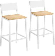 Tabourets de bar de cuisine, ensemble de 2, tabourets de bar, tabourets hauts pour cuisine, salle à manger, bureau, style industriel, vintage marron et LBC070B01 NXVM - Chêne beige et blanc - Voir 11