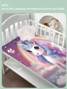 1PC Customized 110g Single Bed Sheet, Customized Purple Cartoon Pony Bed Sheet (1-Piece Set), Digital Printed Polyester Material Suitable For Children, Girls, Families, Holiday Gifts - Multicolor - View 4