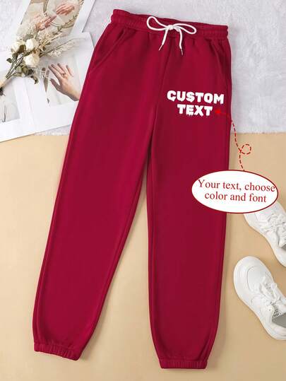 Anpassade sportbyxor för kvinnor - Anpassade fleece- och förtjockade byxor, Lägg till din text, Välj typsnitt och färg, Anpassning av träningsbyxor, Anpassade höst- och vintersportbyxor, Designa dina egna personliga byxor som present till flickvän, familj, dig själv, årsdag, festival, etc. Anpassade presenter, Anpassade byxor, Anpassade textbyxor, Dambyxor