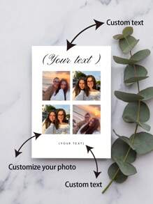 Customized Personalized Custom Photo Greeting Cards, Customized For Love, Birthday, And Anniversary - Ideal Gift For Partner Or Friend, New Year Card, Customize With Couple Photos, Love Letter, Valentine'S Day,Photo Printing Paper
