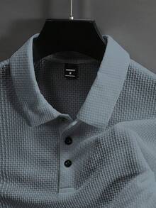 Camiseta de manga corta de malla de hielo para hombre, nuevo polo informal. - Gris - Ver 6