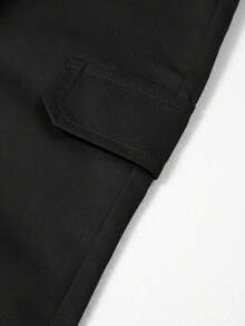 3pcs Boys & Teens Casual Minimalist Faux Pocket Outdoor Sports Drawstring Cargo Pants