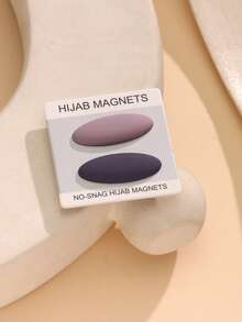 2个纯色锌合金穆斯林头巾磁性搭扣，强力磁铁，椭圆形拇指扣，不脱落橡胶涂层，适合女性日常佩戴，春夏秋冬四季皆宜。 - 橢圓形 - 查看 11