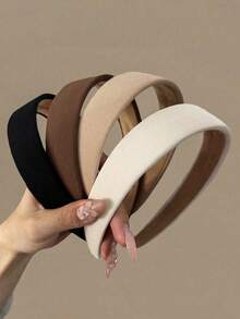 4pcs/1pc Women's 14.17in/36cm Black, Beige, Brown, Khaki Fashion Headbands, Versatile High-End Minimalist Design Hair Accessories Suitable For Daily Wear, Commute, Party, Casual, Beach, Vacation, Washing Face, Makeup, Outfit Matching, Hair Band, Hair Hoop, Hairband For Women, Autumn Outfits ,Home,Skincare Headband Head Accessories - Multicolor - View 1