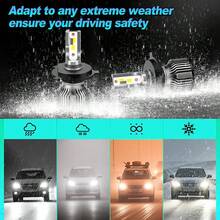 2 Bóng đèn pha LED 120000LM 200W, ánh sáng trắng 6500K, chip CSP, H1 H4 H7 H11 H13 9005 9006 9007, đèn pha ô tô siêu sáng - A8 - Xem 5