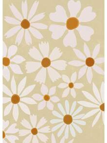 1 pieza Impresión de póster de pintura en lienzo con arte de pared minimalista, diseño floral abstracto de patrón geométrico moderno para decoración del hogar y la sala de estar