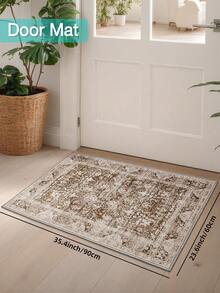 DAJIANG 1pc Large Washable Area Rug, Vintage Bohemian Style Carpet For Hallway, Living Room, Foldable, Soft & Comfortable, Non-Slip Washable, Suitable For Living Room, Kitchen, Bedroom, Study, Bedside, Home Decor, Holiday Room, Bathroom, Kitchen Decor - Multicolor - View 16