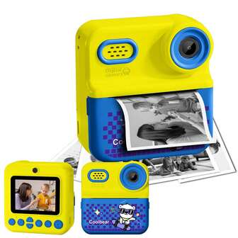 儿童即时相机、幼儿相机、儿童便携式玩具、1080P 视频、儿童旅行玩具、学龄前学习玩具、3-12 岁男孩的节日生日礼物、捕捉和记录触手可及的有趣回忆、送给孩子的好礼物、有趣的相框贴纸和滤镜