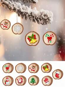 1 peça de enfeites pequenos de madeira para pendurar no Natal, decoração retrô de Papai Noel em forma de boneco de neve para árvore de Natal, pequenas peças de madeira, adequada para banheiro, sala de jantar, quarto, sala de estar, decoração de escritório, decoração de árvore de Natal, decoração de casa, presentes de Natal, decoração de Natal