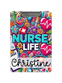 个性化亚克力护士写字板，双面可定制姓名，40种款式可选，护士礼物，护士毕业礼物，医疗保健亚克力写字板，护士用品，办公及学校用品，圣诞装饰，考试用品 - 彩色 - 查看 28
