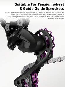 WEST BIKING Rueda guía de transmisión trasera de cerámica para bicicleta de montaña - Rueda tensora de aleación de aluminio con rodamiento Peilin de 11T/13T dientes