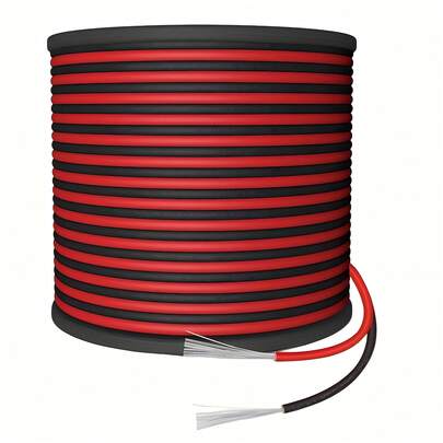 1pc 18-22AWG 2-Pin Wire, 2-Color Tinned Copper Electrical Wire, 110/220V 22 Gauge Flexible 2-Conductor Wire Suitable For DIY Projects, Home Wiring, Car Audio, LED Lights, 3D Printers, Electronic Toys