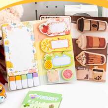1 conjunto de adesivos combinados de desenho animado, alto valor de cor, fofos, multifuncionais, marcadores de classificação, adesivos para cenas decorativas de manuais