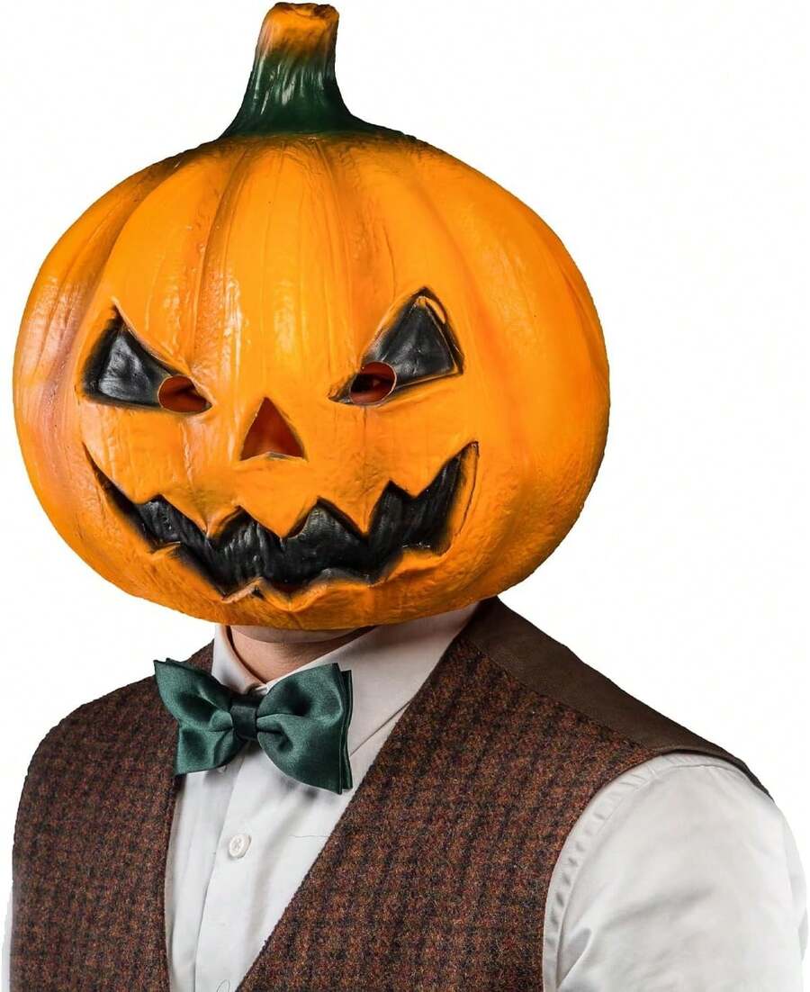 Creepy Party Halloween Jackolantern Pumpkin Face Head Masks Novelty Scary For Party And Trick Or Treat