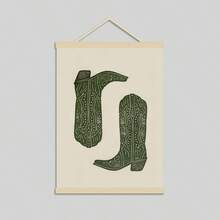 1 Tranh nghệ thuật trang trí hình ủng cao bồi màu xanh ô liu - Không khung, phong cách miền Tây cổ điển, thích hợp trang trí phòng khách, phòng ngủ, văn phòng tại nhà, nhà bếp - Tranh in họa tiết hoạt hình dọc, in mực trên vải canvas, phù hợp trang trí tường mọi mùa. - Nhiều màu - Xem 18