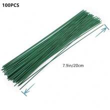 100 ساق زهور خضراء، مواد حرفية لصنع الزهور DIY سلك حديد مقاوم للماء، مناسبة لديكورات عيد الفصح وعيد الأم والكريسماس وعيد الحب وباقات الزفاف DIY والإكسسوارات لترتيب الزهور - متعدد الألوان - مشاهدة 16