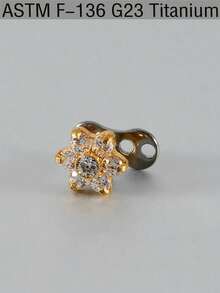 1PC F136 Titanium Dermal Anchor Cown Flower Leaf Triangle Micro Dermal Anchor Diver Implants Jewelry Body Piercing Zirconia Flat Back Cluster Hide In Face Clavicle Skin 14G Piercing Jewelry Sexy Unisex - Titanium - View 10