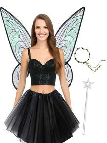 3 件套成人仙女翅膀、蝴蝶翅膀、天使翅膀女式狂欢节服装、情人节派对道具礼物舞会万圣节 - 多色 - 查看 2