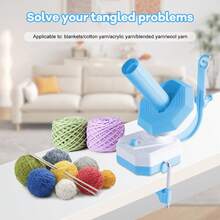 Electric Yarn Ball Winder With USB Port - Perfect For Knitting Projects And Sewing Supplies - Blue - View 6