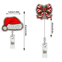 1pc Christmas Fun Badge Scroll, ID Card Name Badge Clip, Christmas Fun Design, Suitable For Doctors, Nurses, Office Workers, Gatherings, Essential Items For Returning To School, Christmas Badges Home Decor Christmas Decorations Room Decor