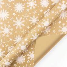 Kraft Paper Wrapping Paper Retro Christmas Tree Snowflake Gift Package Flower Paper