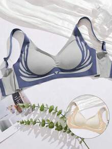 3件套女士无钢圈无缝文胸，强力提拉无缝文胸，专为大胸设计的无钢圈提拉文胸，舒适后背带设计，防止下垂无缝文胸 - 彩色 - 查看 6