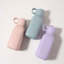 450ML 兒童矽膠吸管水瓶，純色便攜戶外運動水杯 - 彩色 - 查看 8